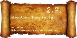 Quentzer Henrietta névjegykártya