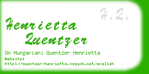 henrietta quentzer business card